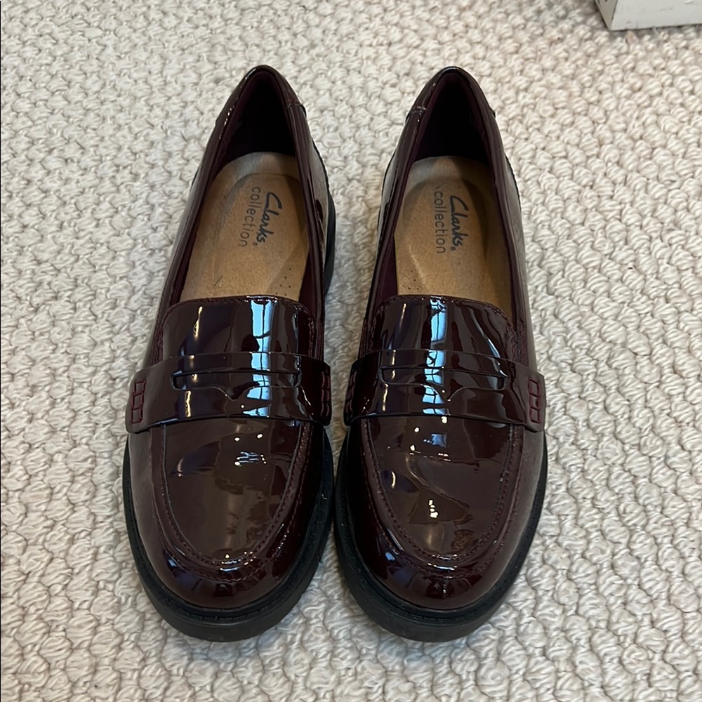 Clarks Burgundy Westlynn Ayla Loafers